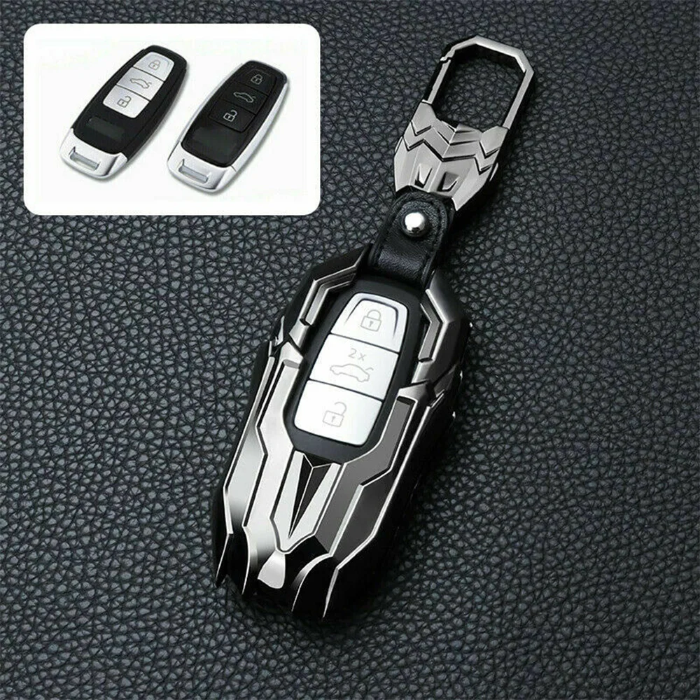 

Apply toHard Zinc Alloy Car Remote Key Case For Audi Q8 C8 A6 A6L A7 A8 2018 2019 Auto Protector Full Cover Shell Keychain Acces
