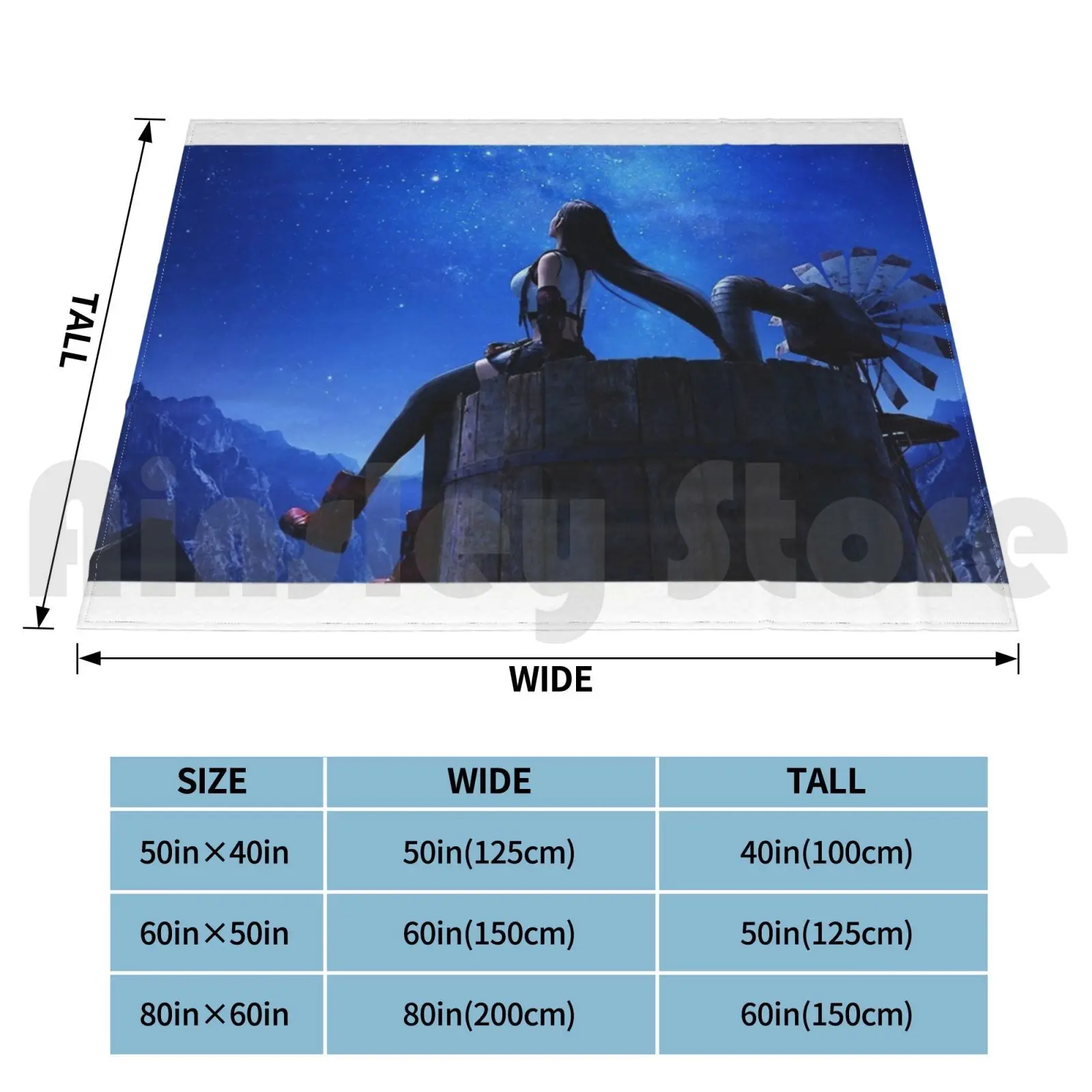 Фоновое одеяло Ffvii Tifa супермягкая теплая искусственная тонкая Ff7 финальная