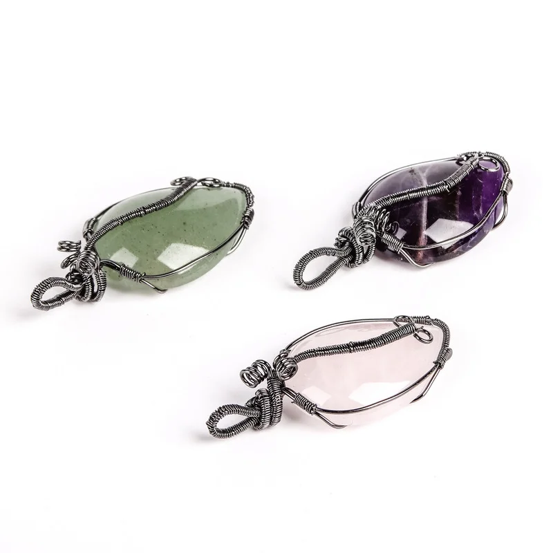 Натуральный драгоценный камень капля воды тигровый глаз кристалл обмотка жемчуг