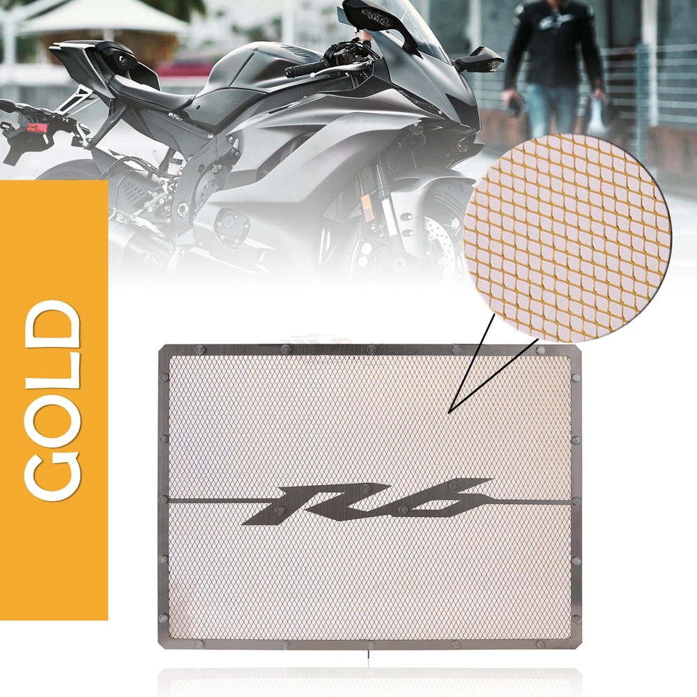 YZFR6 Aluminum Radiator Guard Water Tank Coolant Grill Grille Net Cover Protector for 2006-2015 Yamaha R6 YZF-R6 2007 2008 2009 |