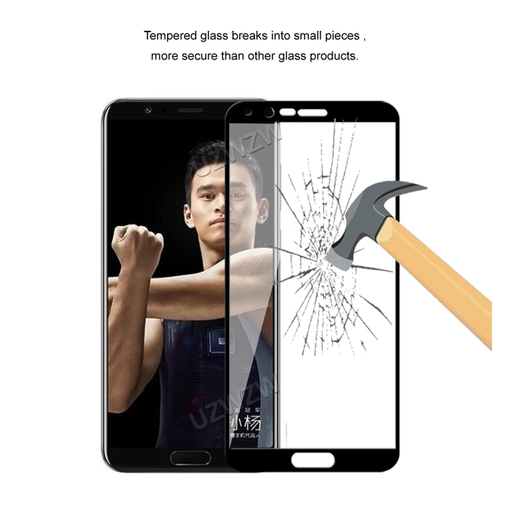 Закаленное стекло для Honor View 10 (V10) полное покрытие защита экрана телефона