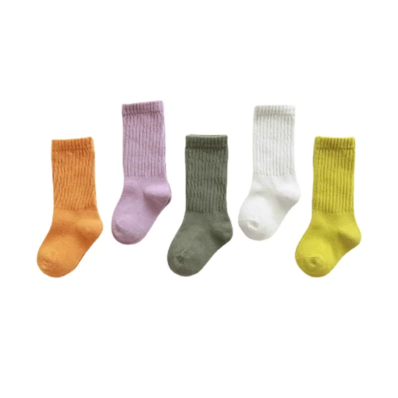 

Ribbed Baby Socks Children Boys Girl Autumn Winter Warm Sock Ribbed Solid Color Clothes Accessories for 1-8 Years Child Fall