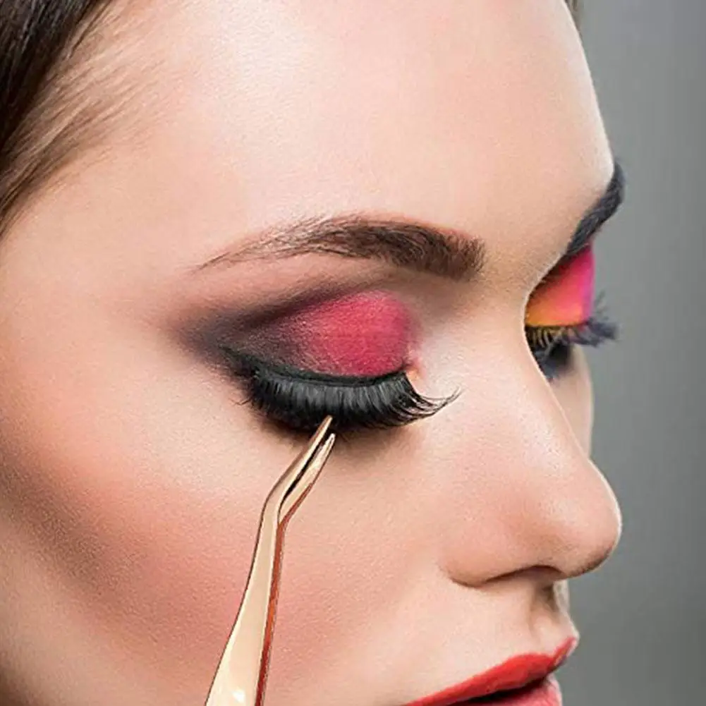 

Steel Makeup Eyelash Tweezers Comb Brush 3D Volume Fan Tweezers Eyelash Eyebrow Lash Tweezer Professional Extension I8X2