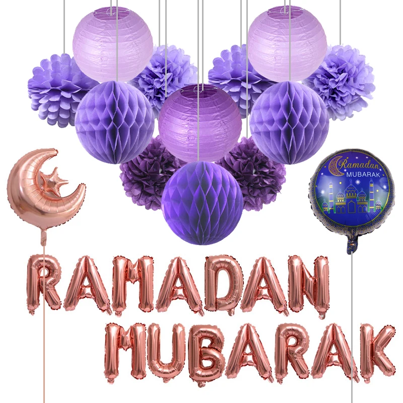 28 шт./компл. Eid Мубарак Луна Звездные воздушные фольгированные шары буквы Рамадан