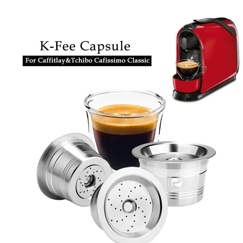 

ECO-Friendly STAINLESS STEE for K Fee&Caffitaly Refilable Filter tamper Reusable Coffee Capsule Fit Tchibo Machine