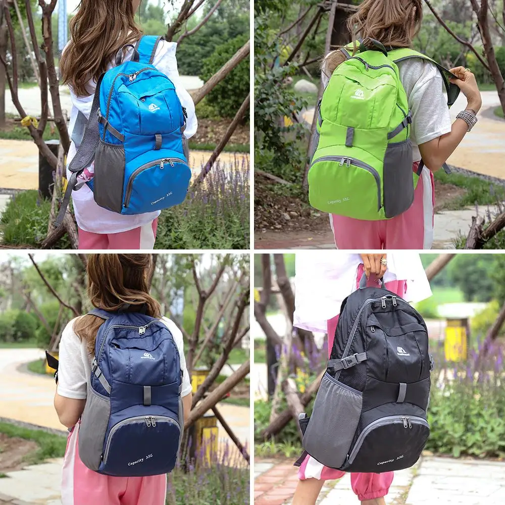 

Lightweight Nylon Foldable Backpack Water-resistant Folding Bag Portable Men Women Backpack Rucksack for Travel Camping Hiking
