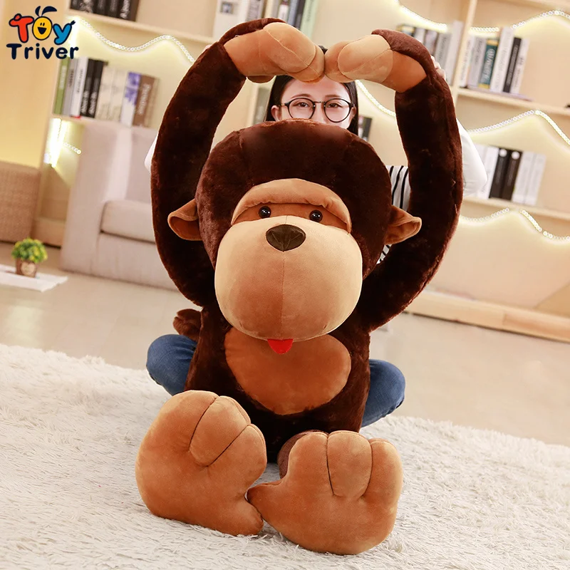 Гигантская обезьяна Гиббон орангутанг Горилла плюшевая игрушка тройник чучела