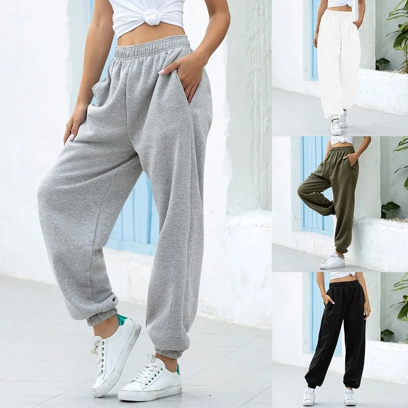 

Autumn Sweatpants Women Velvet Baggy Pants Women's Casual Pants Fashion High-waist Sports All-match Hoodie Trousers Slacks