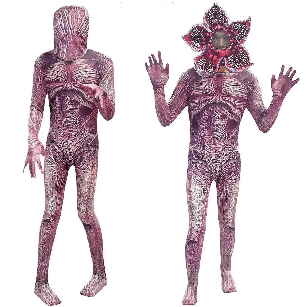 2019 New Cannibal flower Cosplay Costume Adult Women Men Horror Jumpsuits Halloween Zombie Bodysuits | Тематическая одежда и