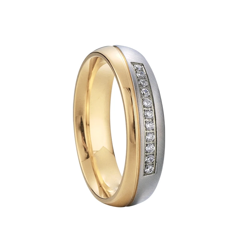 Роскошные обручальные кольца для женщин золотого цвета с фианитами оптовая