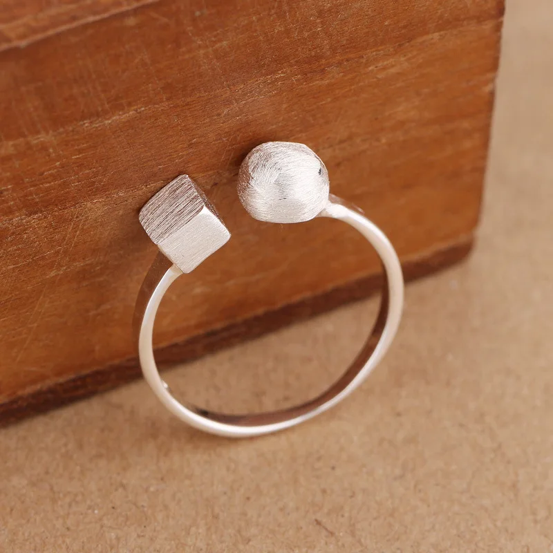 Винтажные серебряные кольца Kindey в стиле ретро с кубом для женщин обручальные