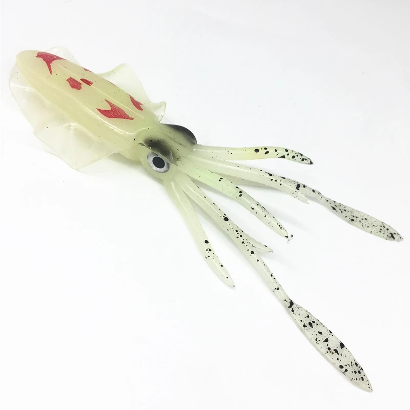 2Pcs*10/12/15cm Glow Fishing Luminous Octopus UV Squid Soft Lure Pesca Sea Fishing wobbler Bait Squid Jigs Fishing Tuna Lure
