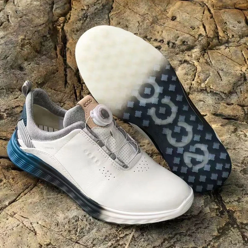 

Luxury Brand Golf Shoes for Unisex White Men Sport Shoes Quick Lacing Mens Womens Golf Training Genuine Leather Golf Sneakers