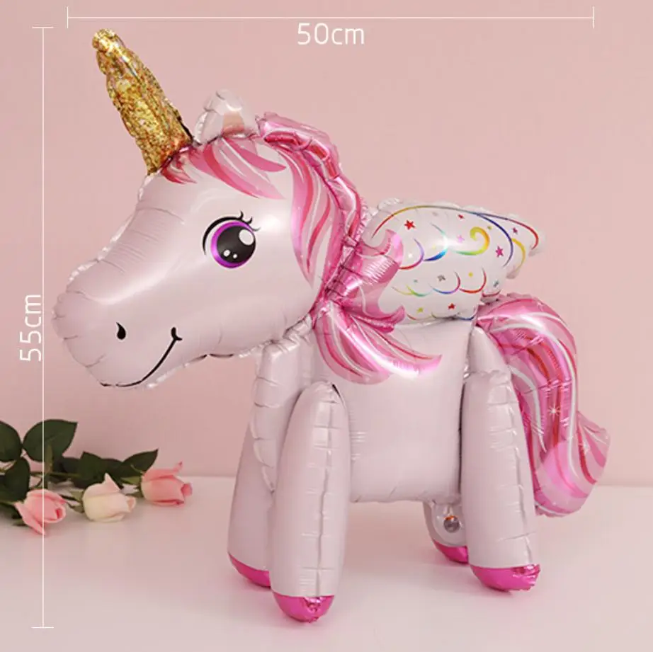 Foil Balloons 2 Taoup 1 шт. ручной мультфильм Единорог воздушный шар из фольги аксессуары для животных милый счастливый Единорог День рождения Сувениры Единорог воздушные шары - Цвет: Foil Balloons 2
