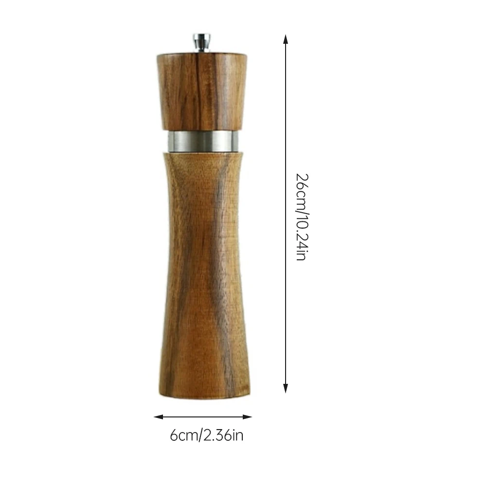

Classical Oak Wood Pepper Spice Mill Grinder Set Handheld Pounded Garlic Seasoning Mills Ceramic Grinding Core BBQ Tools Set