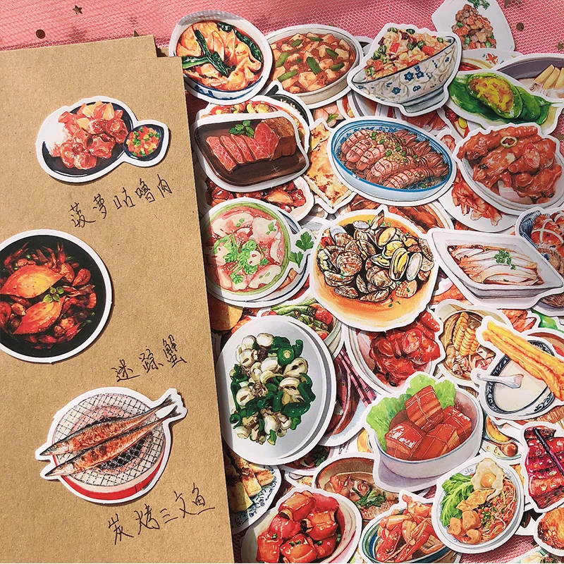 160PCS/set Food Recipe Sticker DIY Scrapbooking journal Mobile Computer Gift Sealing Diary Decoration | Дом и сад