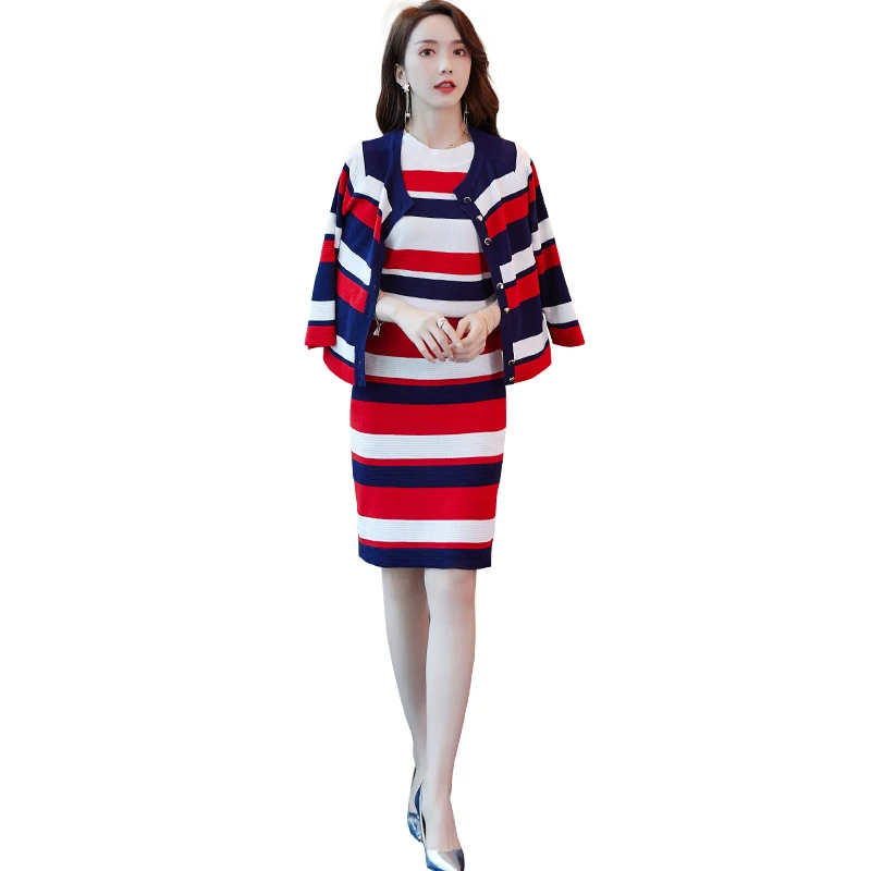 Женский трикотажный комплект из 3 предметов Mozuleva кардиган + пуловер с короткими