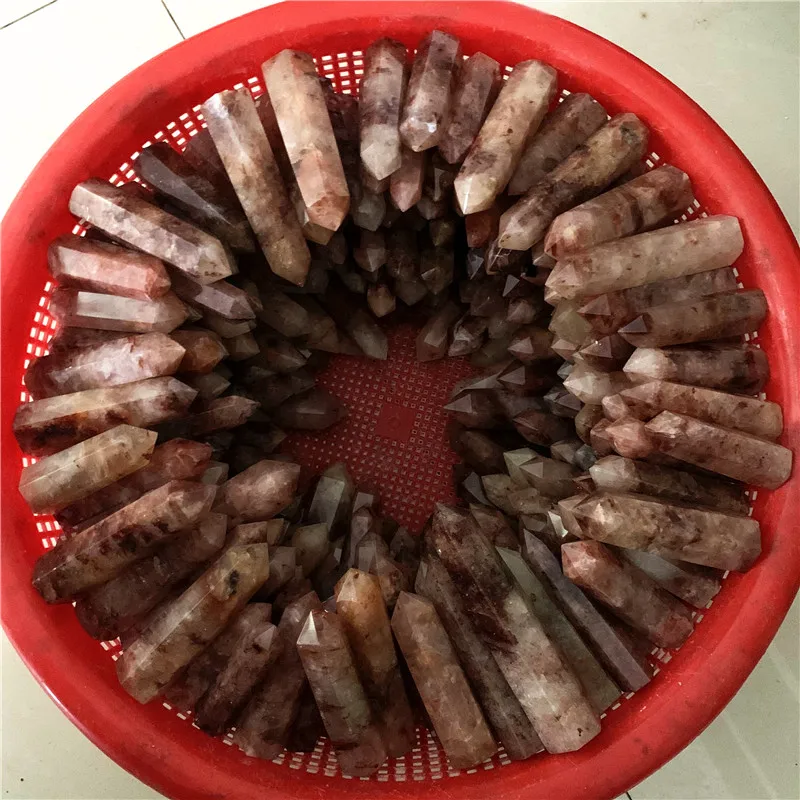 

2020 New arrivals natrual red fire quartz wand reiki healing crystals point energy tower for home decoration