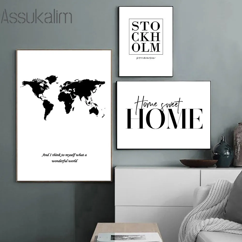 Черно белые парусиновые туфли плакат художественное изображение карты мира