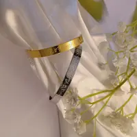 CUFF Bangles Men Custom Stainless Steel Bracelet Deep Engraved Jewelry Islam Muslim Arabic God Messager For Women Jewelry Gift