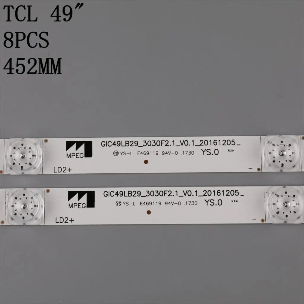1 lot=8 pieces TCL 49P3 D49A620U B49A81S-UD led backlight for L49P1-UD L49P2-UD 4C-LB4904-HR07J 49HR330M04A2 V3 49P3F