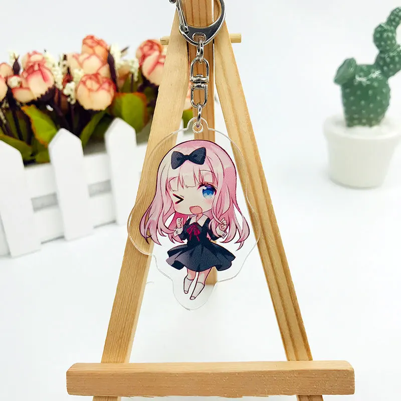 

1 Pcs New Anime Kaguya-sama: Love Is War Keychains Fujiwara Chika Shinomiya Kaguya Arcylic Pendant Keyring Figure Toys Gifts