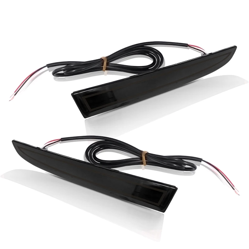 Smoke Lens IJDM OEM 3D оптический стиль светодиодный бампер отражатель фары для- Chevy Camaro задние противотуманные фары и тормозные задние фонари светодиодный лампы - Испускаемый цвет: Smoke Lens