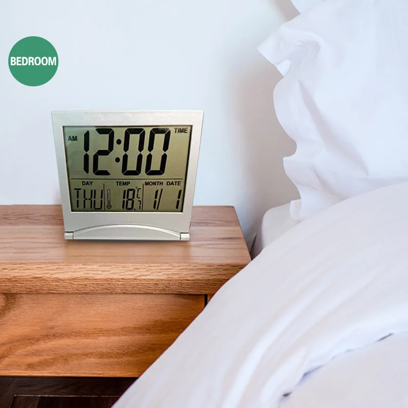 Домашний Складной будильник с цифровым экраном стол функцией измерения