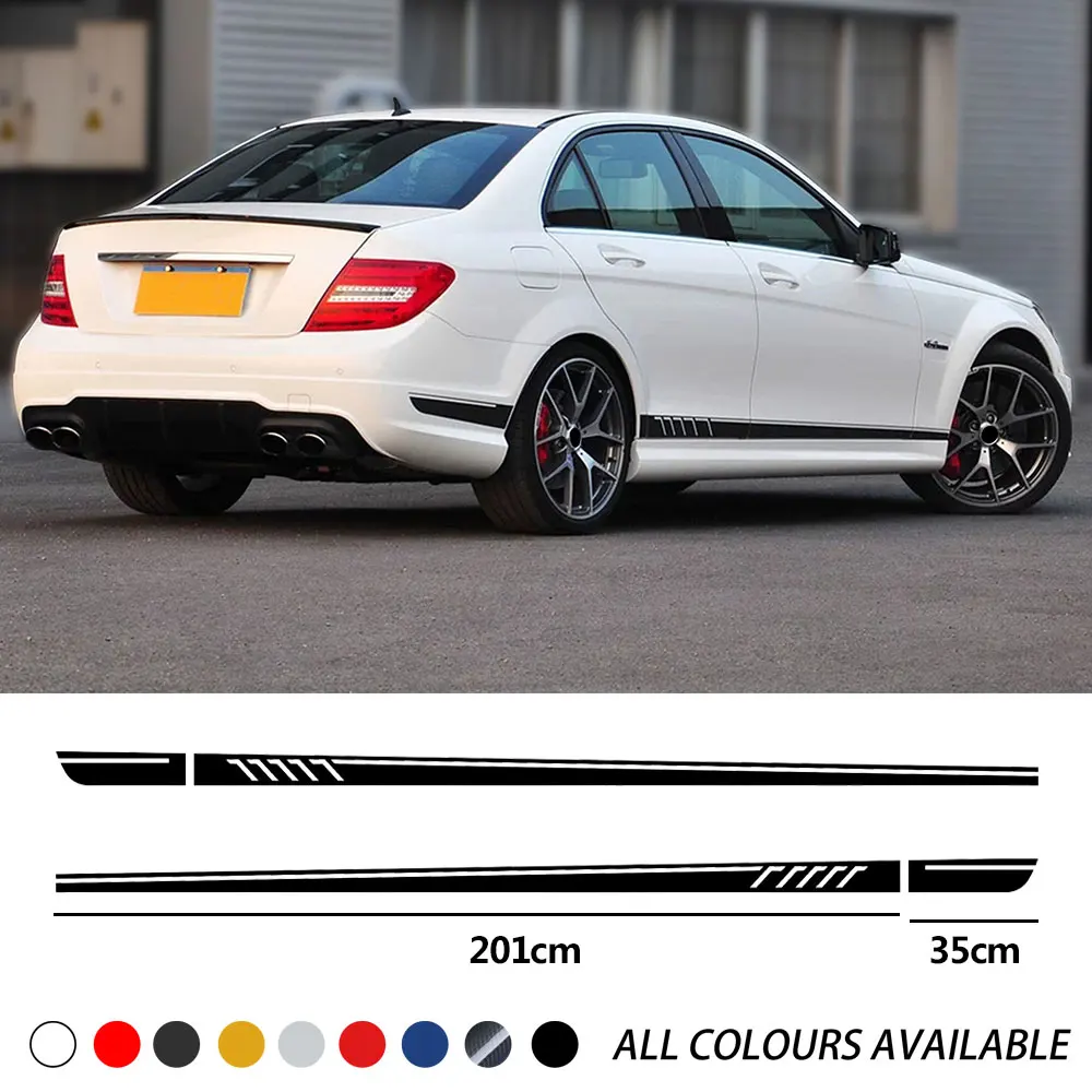 

Edition 1 507 Style Car Door Side Skirt Stripes Sticker Body Decal For Mercedes Benz C Class W204 C63 coupe S204 AMG Accessories