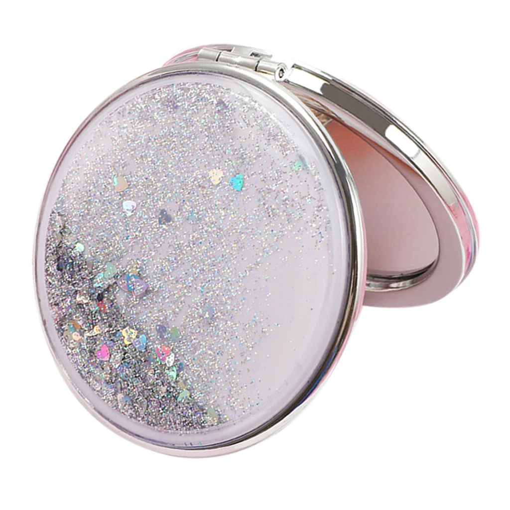 

Travel 2-side Folding Pocket Size Makeup Mirror with Normal/2X Magnification Portable Hand Mini Pocket Mirror Cosmetic Mirrors