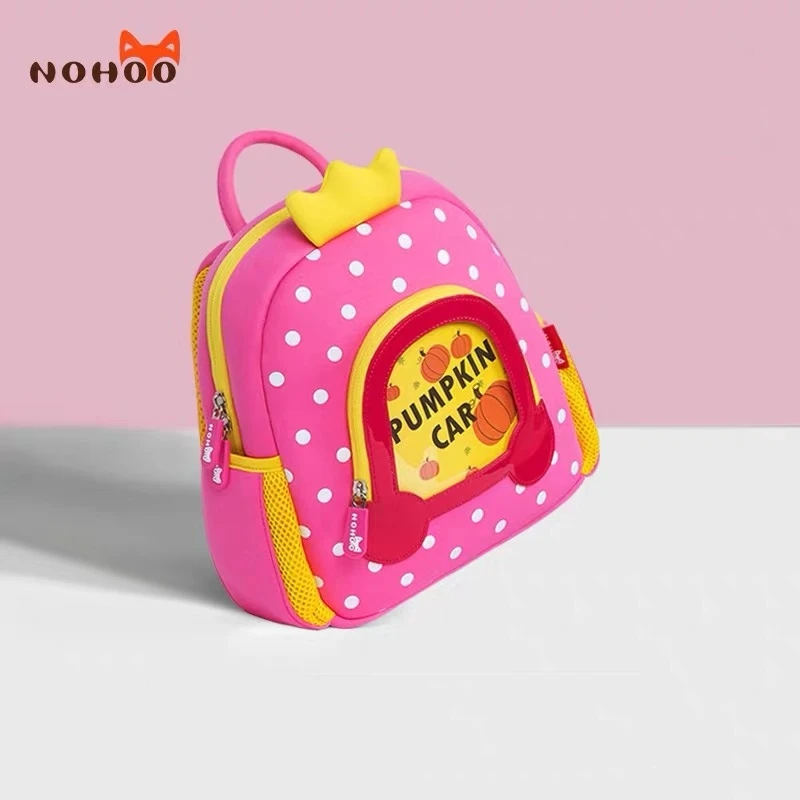 NOHOO 3D из мультфильма «тролли школьная сумка Детские рюкзаки Ангел школьная сумка Wings ребенок неопреновый Рюкзак mochila escolar подарки для детей - Цвет: pumpkin car pink