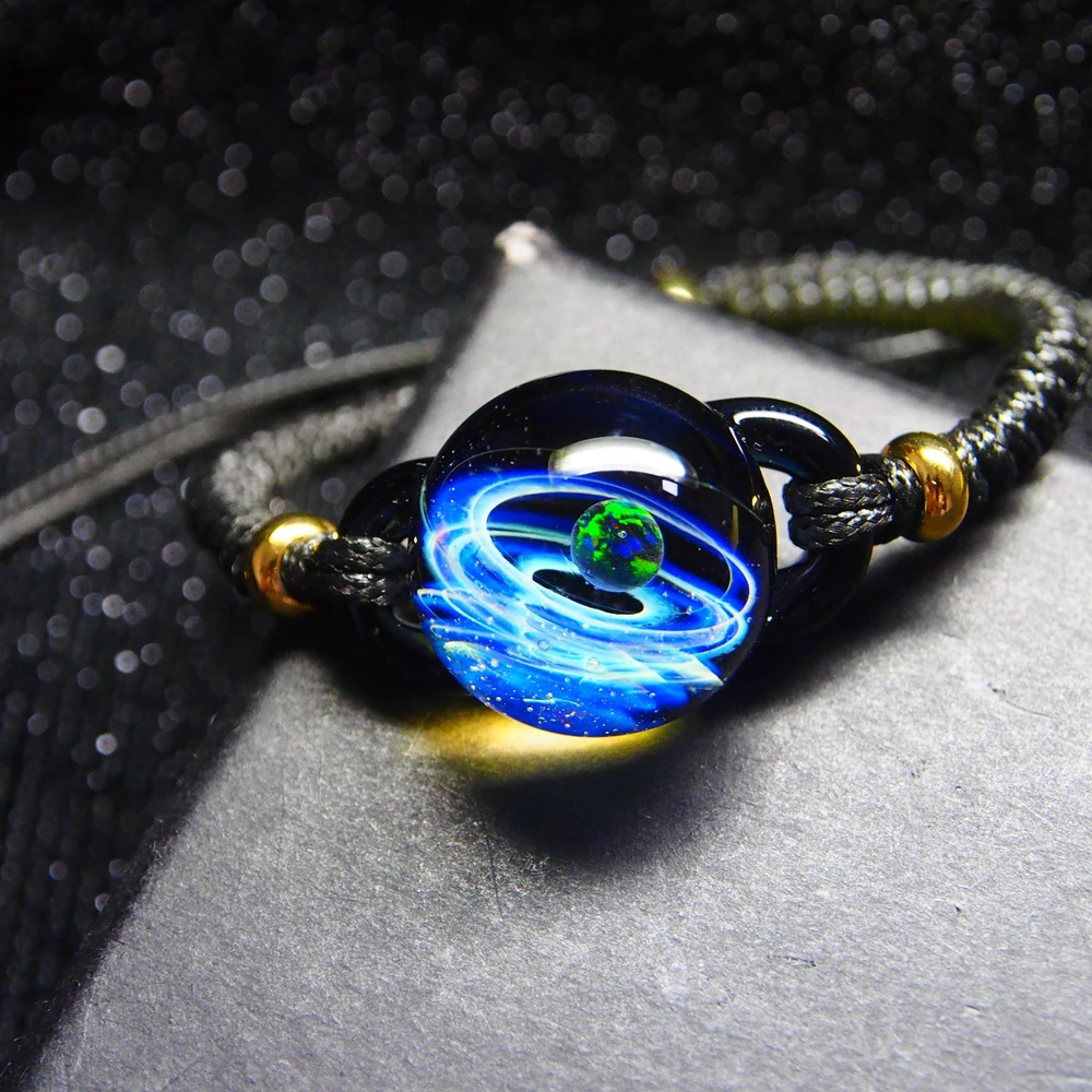 necklace 18 Вселенная планеты стеклянные браслеты из бисера и браслеты галактика модные ювелирные изделия галактика солнечной системы браслет для женщин Рождество - Окраска металла: necklace 18