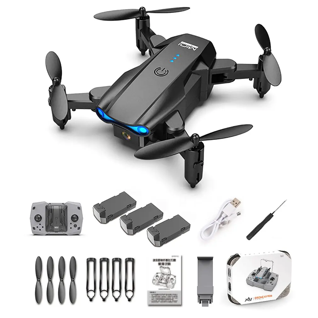 

KY906 Mini Remote Control Drone 4K HD Camera Wifi FPV Pocket Foldable Quadcopter Dron One-Key Return RC Helicopter Kid's Toy