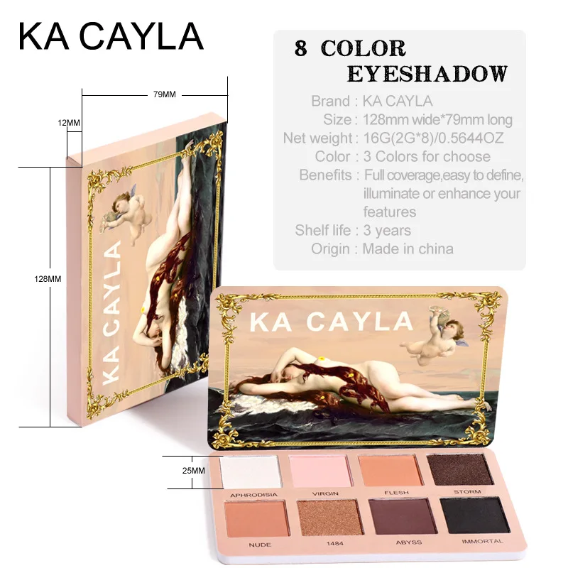 

8 Colors Eyeshadows Palette Matte Glitter Portable Virgin Mary Eyeshadow Lasting Waterproof Easy Color Makeup Cosmetic TSLM1