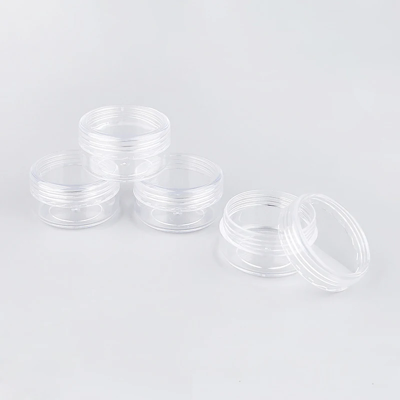

200pcs 10g 10ml Clear Empty Plastic Cosmetic Makeup Jar Pots Transparent Sample Vial Bottles Eyeshadow Cream Lip Balm Container