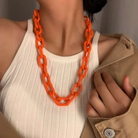 n5696 zwpon acrylic link chain necklace for women fashion punk link choker necklace boutique jewelry christmas gifts wholesale