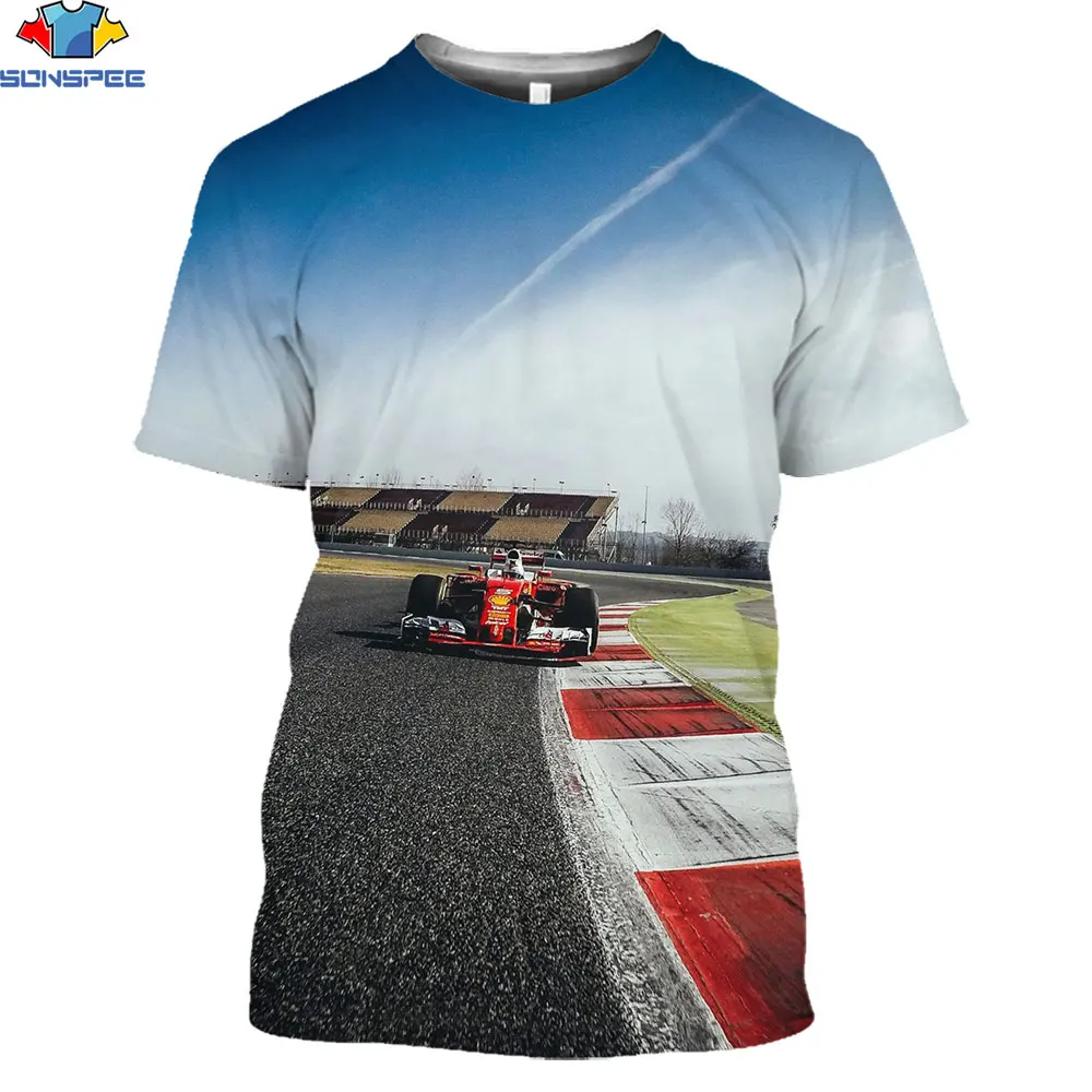 

SONSPEE 3D Summer Clothes Formula 1 Racing Car 3D T shirt Men Women Children Casual Fashion Streetwear F1 Printed T-shirt Cool