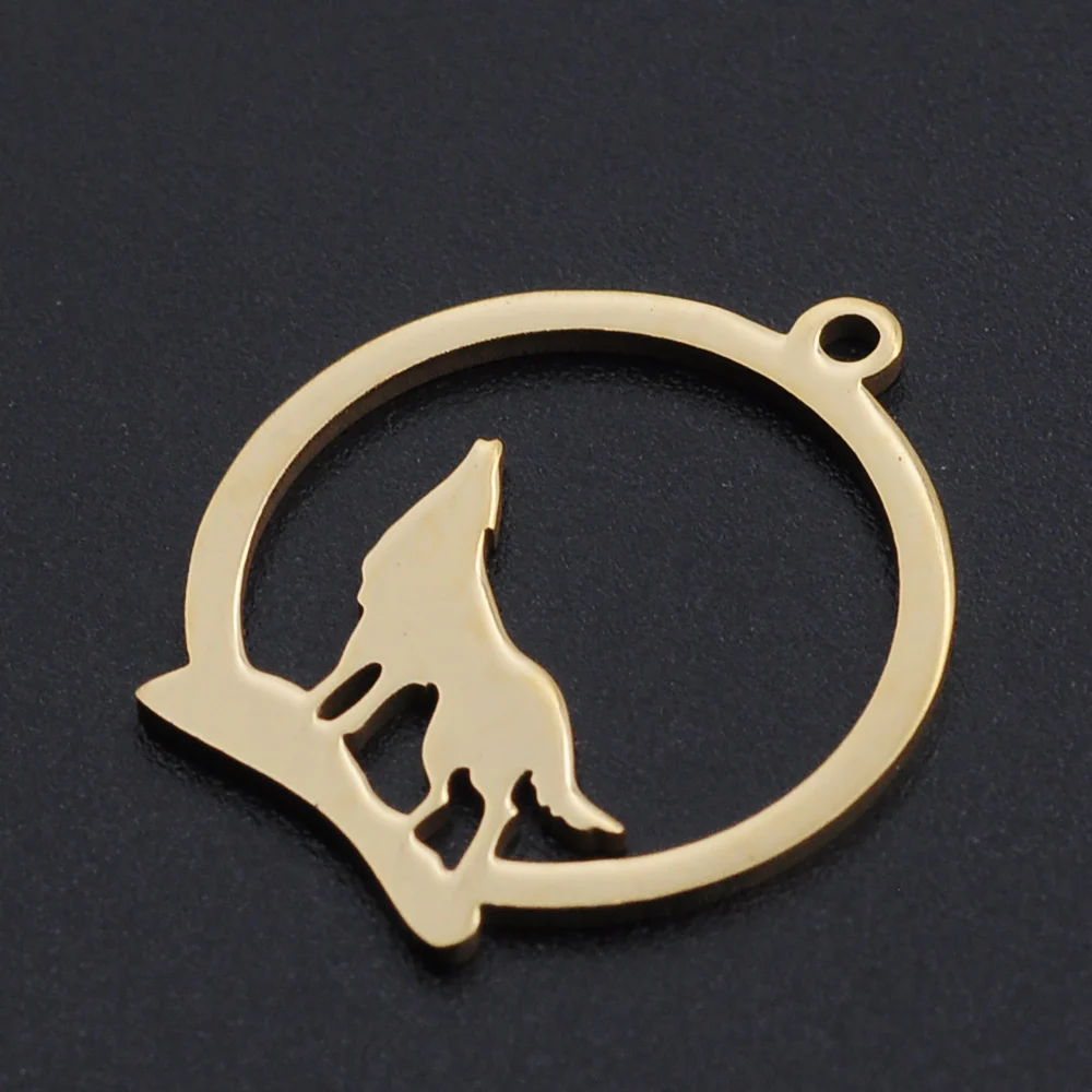 5pcs/lot 100% Stainless Steel Wolf Charms Pendants Wholesale Jewelry Making Top Quality Bracelets | Украшения и аксессуары