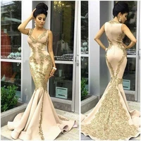 prom dresses 2020 sexy mermaid off the shoulder evening gown gold appliques long vestido de festa bespoke occasion dresses