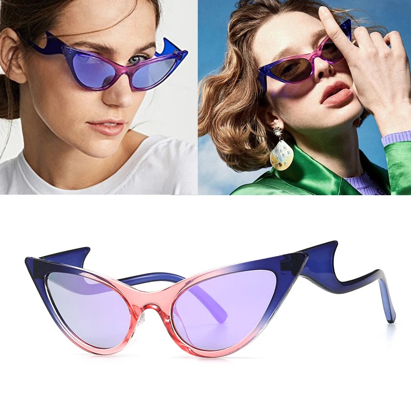 Солнцезащитные очки кошачий глаз для подиума современные женские ретро