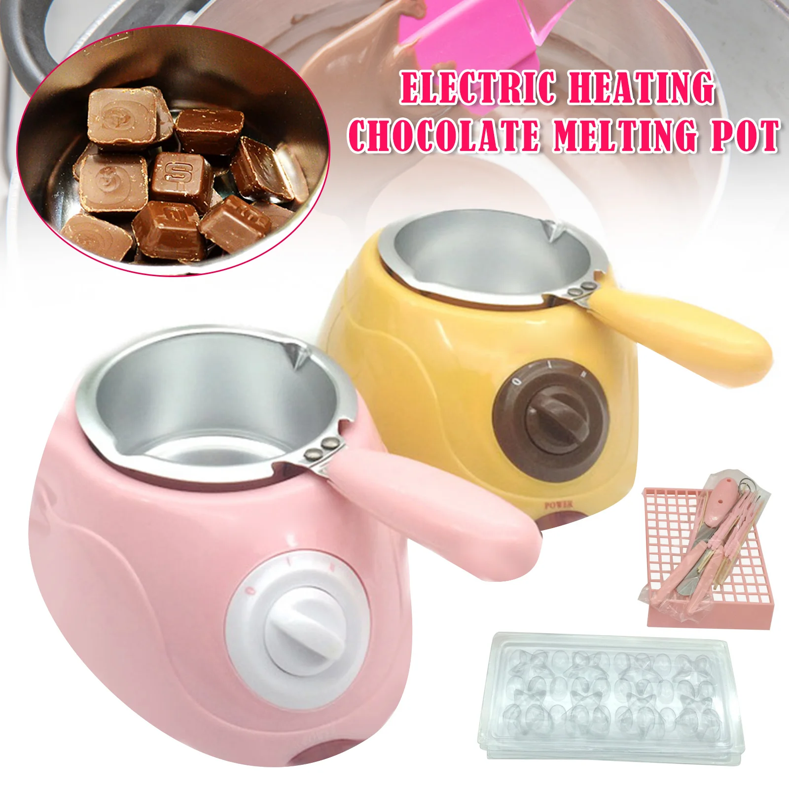 

25w Chocolate Melting Warming Fondue Set Melting Machine DIY Tool for Melting Chocolate Candy Cheese JA55