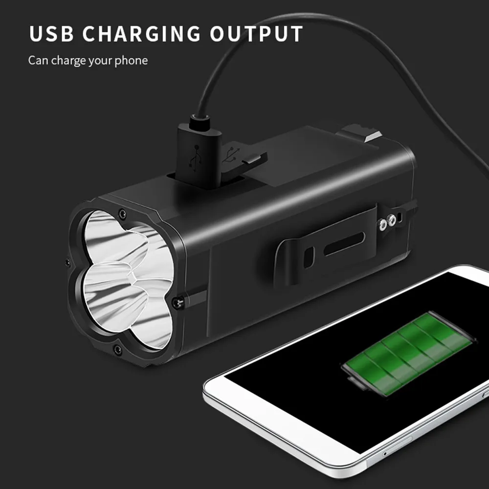 Barato Linterna Potente De 8000 Lúmenes Con Función De Batería Externa, Lámpara De Mano Con Cuentas De 4 X P50, Linterna Impermeable Para Camping Y Pesca