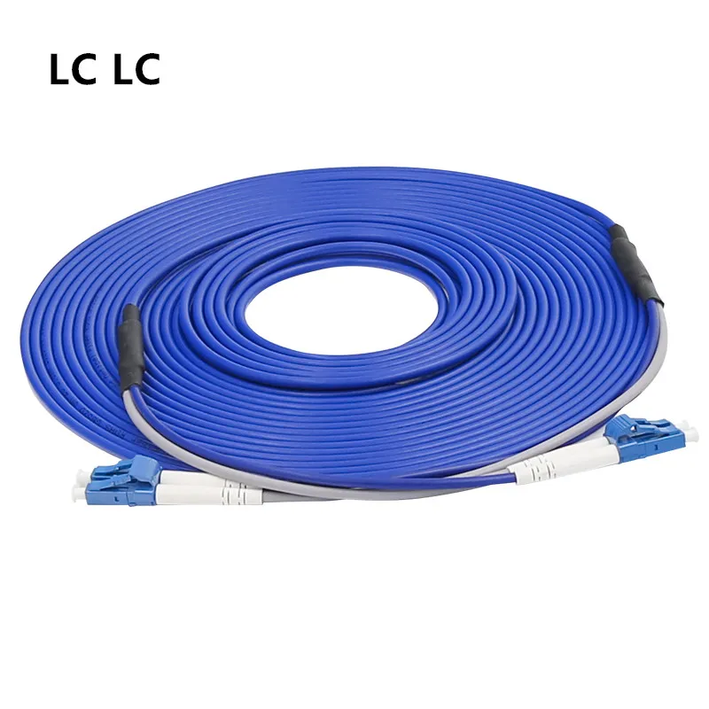 100 Metres Fiber Optic Patch Cord Mouse-Proof Armored Jumper SC-LC-FC-ST Single Mode 2 Cores Anti-Rodent Pigtail Cable