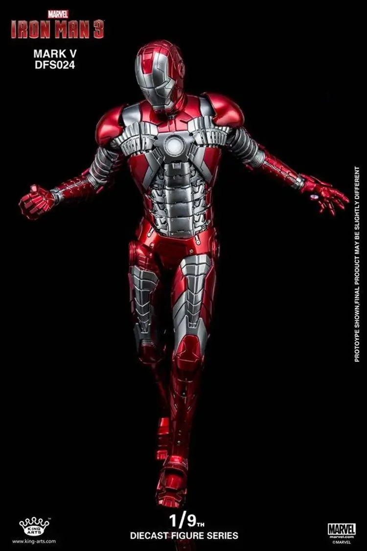 King Arts 1:9 Diecast DFS024 Железный человек 3 MK5 Mark5 фигурка модель игрушки