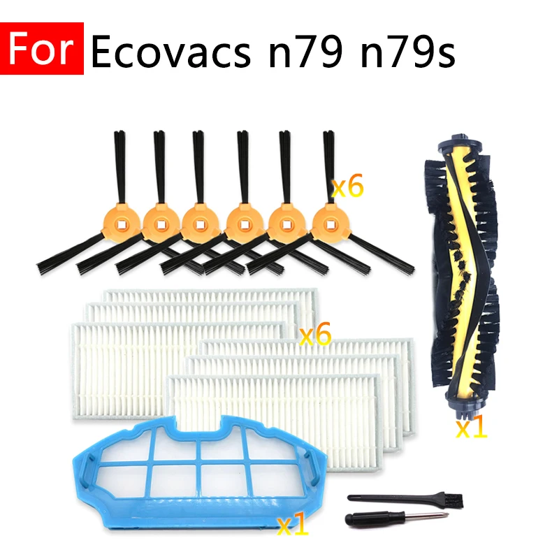 

Запасные части для робота-пылесоса Ecovacs n79, n79s, DN621 + DN620, боковая щетка Hepa ролик для фильтра