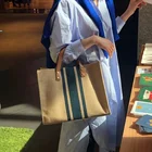 Винтажная женская сумка в полоску, простая модная ручная сумка с плечевым ремнем ol, Корейская паста 2021