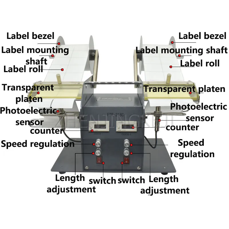 

Fully Automatic Label Peeling Machine 220V Bar Code Stickers Double Head Separator Bilateral Stripping Laser Scratch Coating