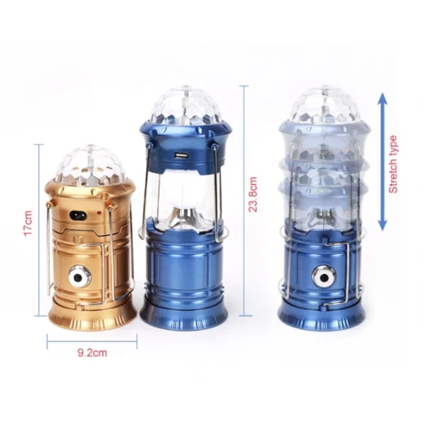 Складной кемпинговый фонарь с диско шаром 4 в 1 (Золотой)|Внешние аккумуляторы| |