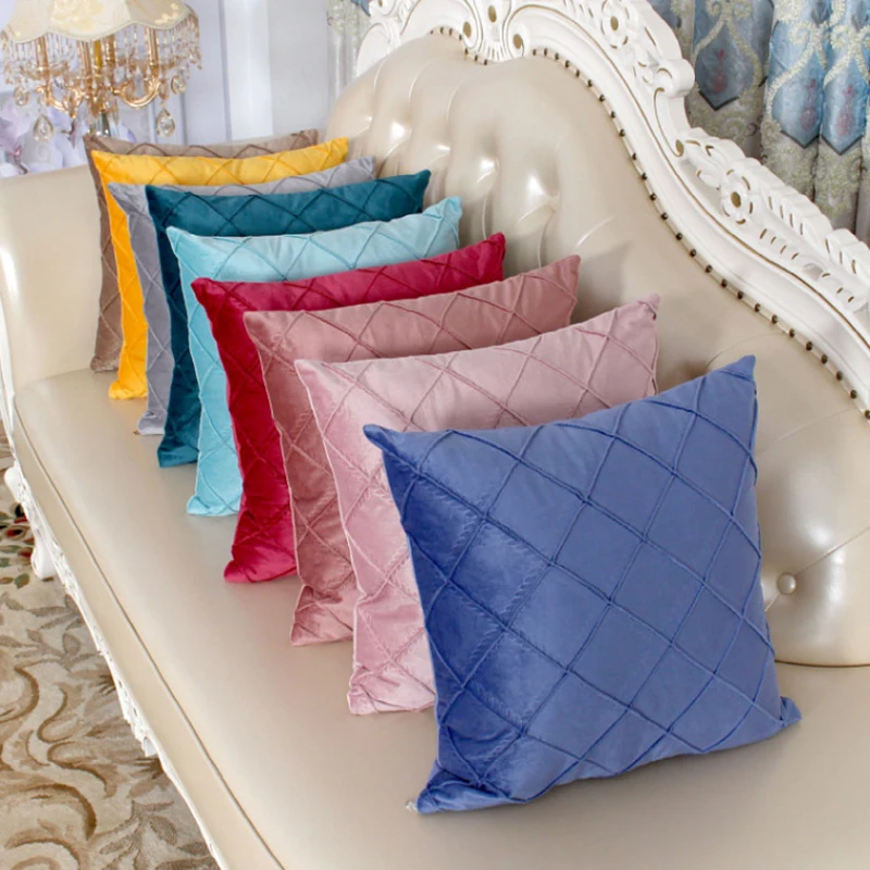

Solid Color Ins Nordic Style Square Cushion Cover Pillow Case Velvet for Livingroom Sofa Car Seat Throw Pillowcases Home Decor