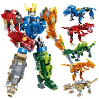 goood transformation 8724 new music new dinosaur straight variable five in one educational assembled joint toy building blocks e